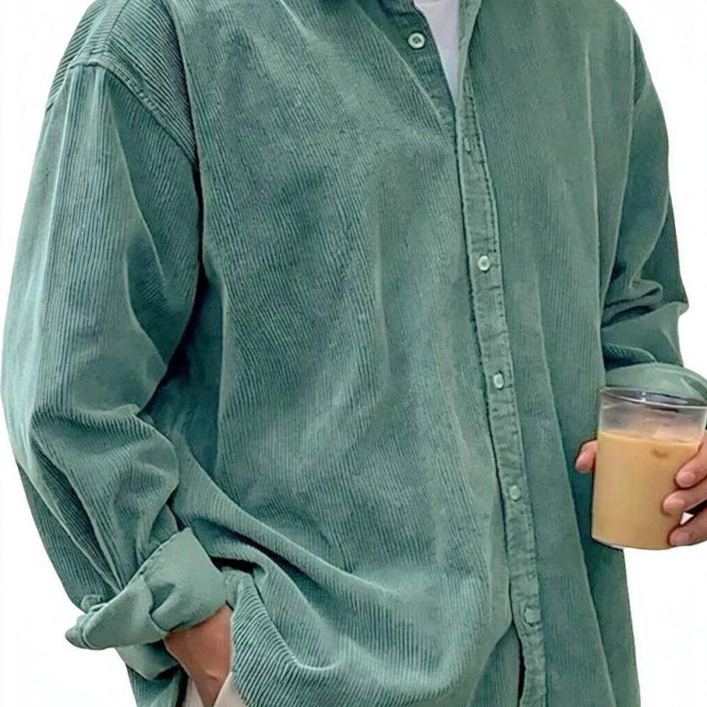 Corduroy Button Up Shirt Men - Chemises en velours côtelé pour hommes,
