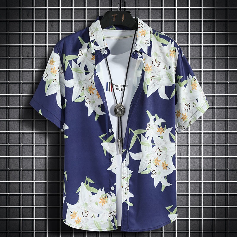 Vintage Hawaiian Floral Shirt - Chemises de plage hawaïennes pour hommes,