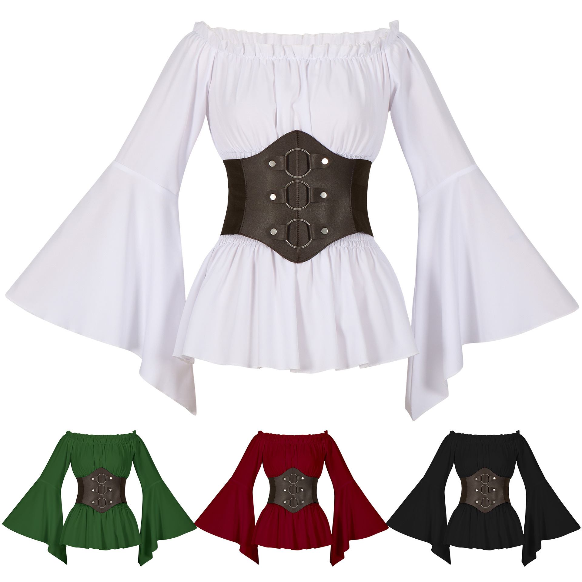 Shirts - Chemise de pirate médiévale victorienne, blouses
