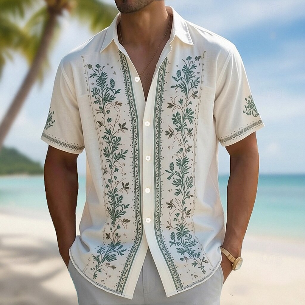 Vintage Hawaiian Floral Shirt - Chemise hawaïenne pour homme à col