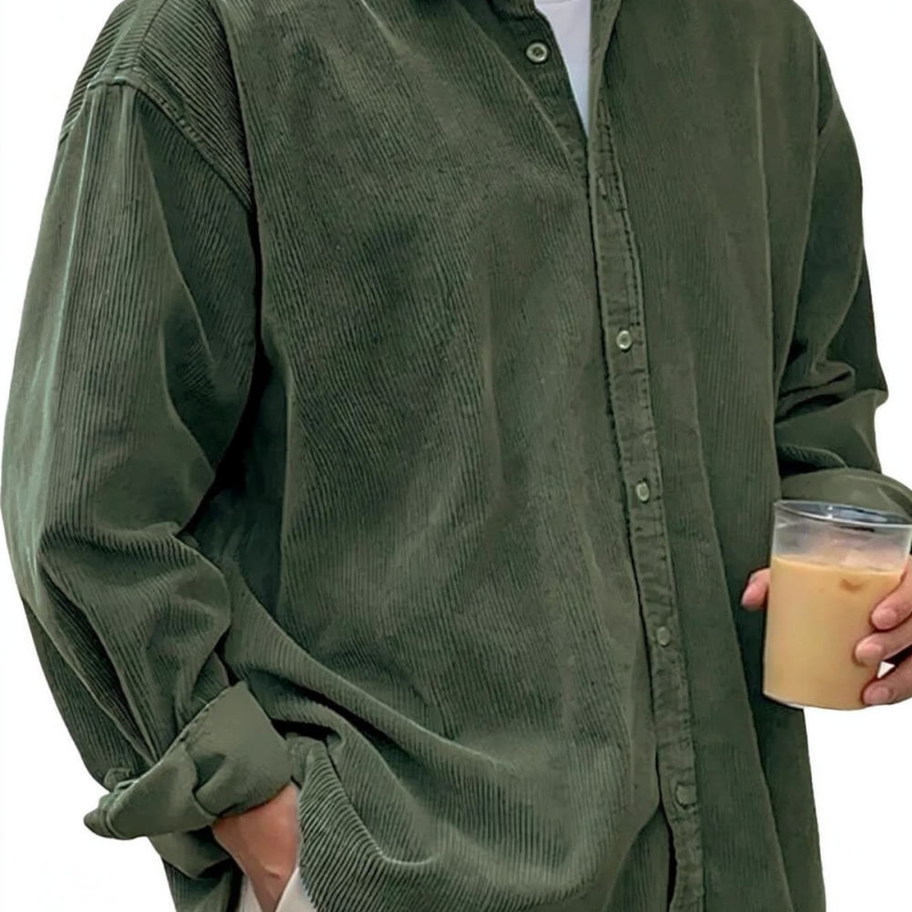 Chemises en velours côtelé pou - Corduroy Button Up Shirt Men avis et prix