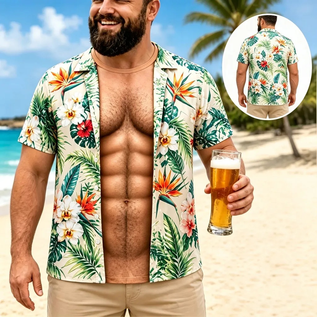 Nouvelle chemise hawaïenne pou - Vintage Hawaiian Floral Shirt avis et prix