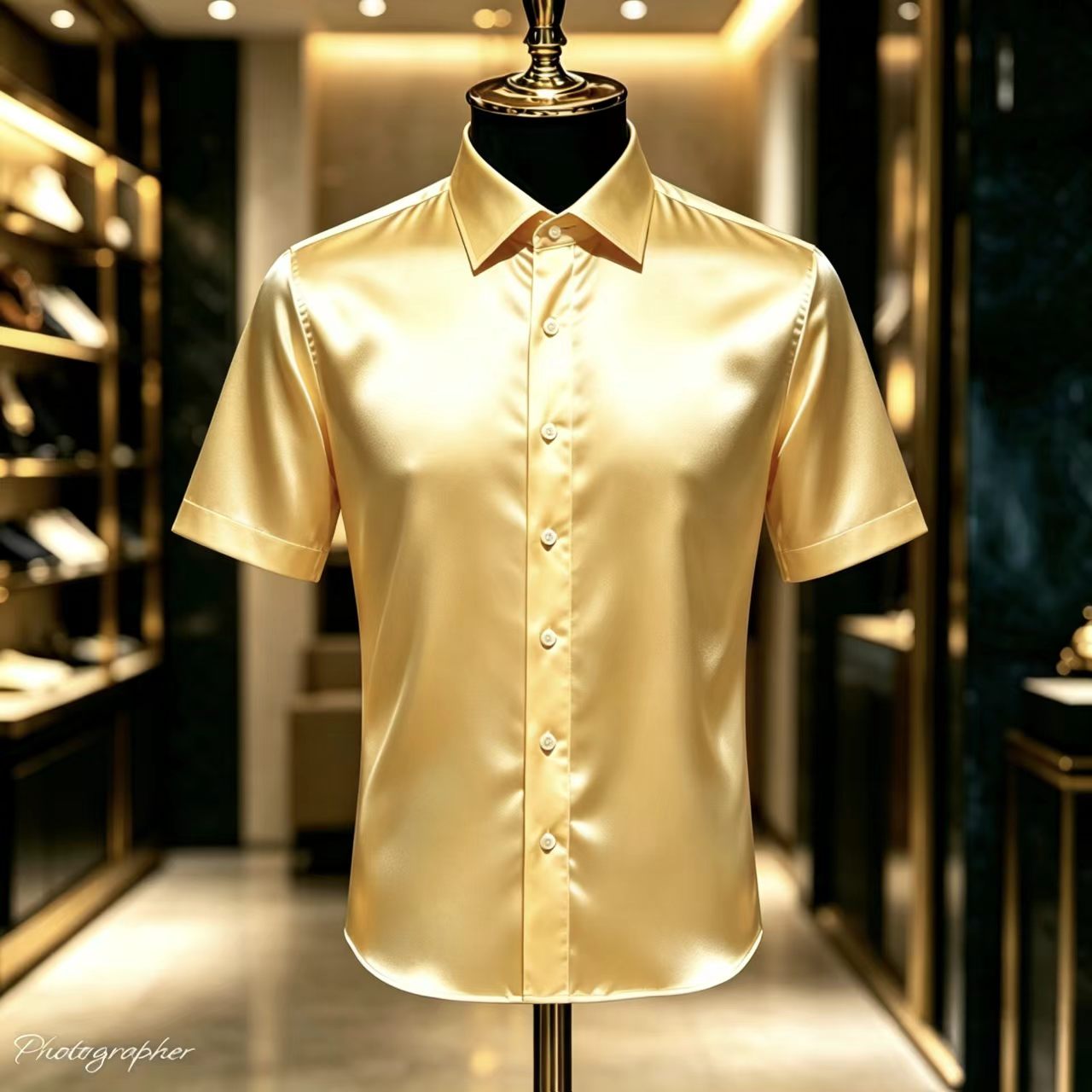 Men's Solid Color Satin Short- - Mens Satin Silk Dress Shirt avis et prix