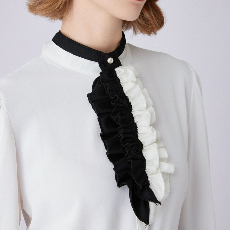 Collier à volants noir et blan - Shirts avis et prix