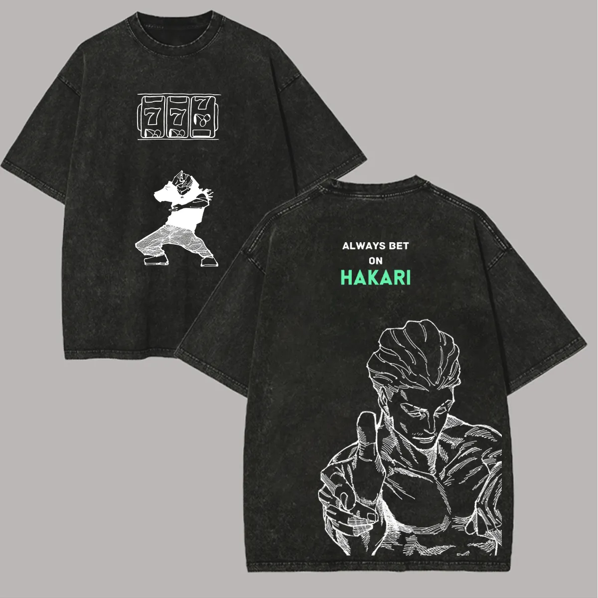 T-shirt Jujutsu Kaisen Hakari  - Acid Wash Vintage Graphic T Shirt avis et prix
