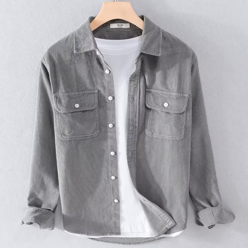 Chemise en velours côtelé pour - Corduroy Button Up Shirt Men avis et prix