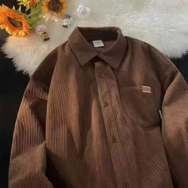 Chemise en velours côtelé pour - Corduroy Button Up Shirt Men avis et prix